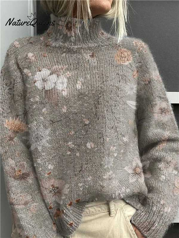 Women's Christmas Printed Turtleneck Sweater Shopera