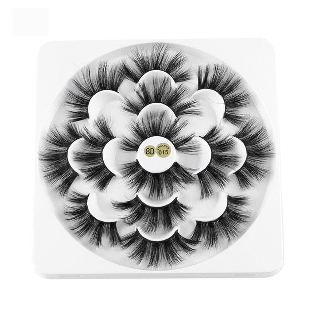 7 Pairs 3D Mink Hair False Eyelashes 25mm Lashes Thick Long Wispy Fluffy Handmade False Eyelashes eprolo