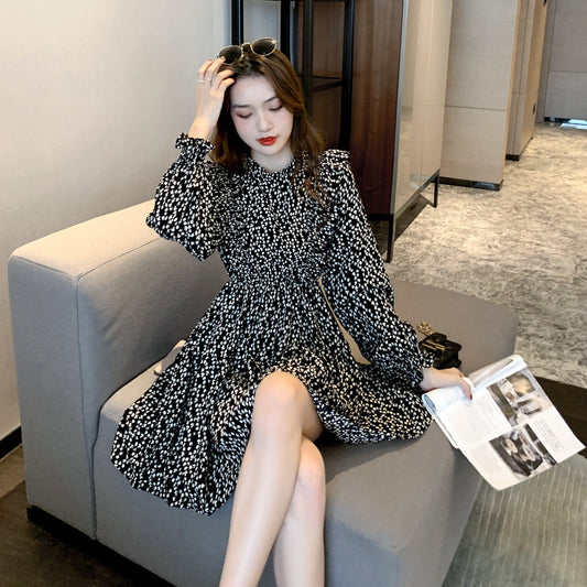 Vintage Audrey Hepburn Style Fitted Bodycon Dress for Women Long Sleeve Floral Print Dress eprolo