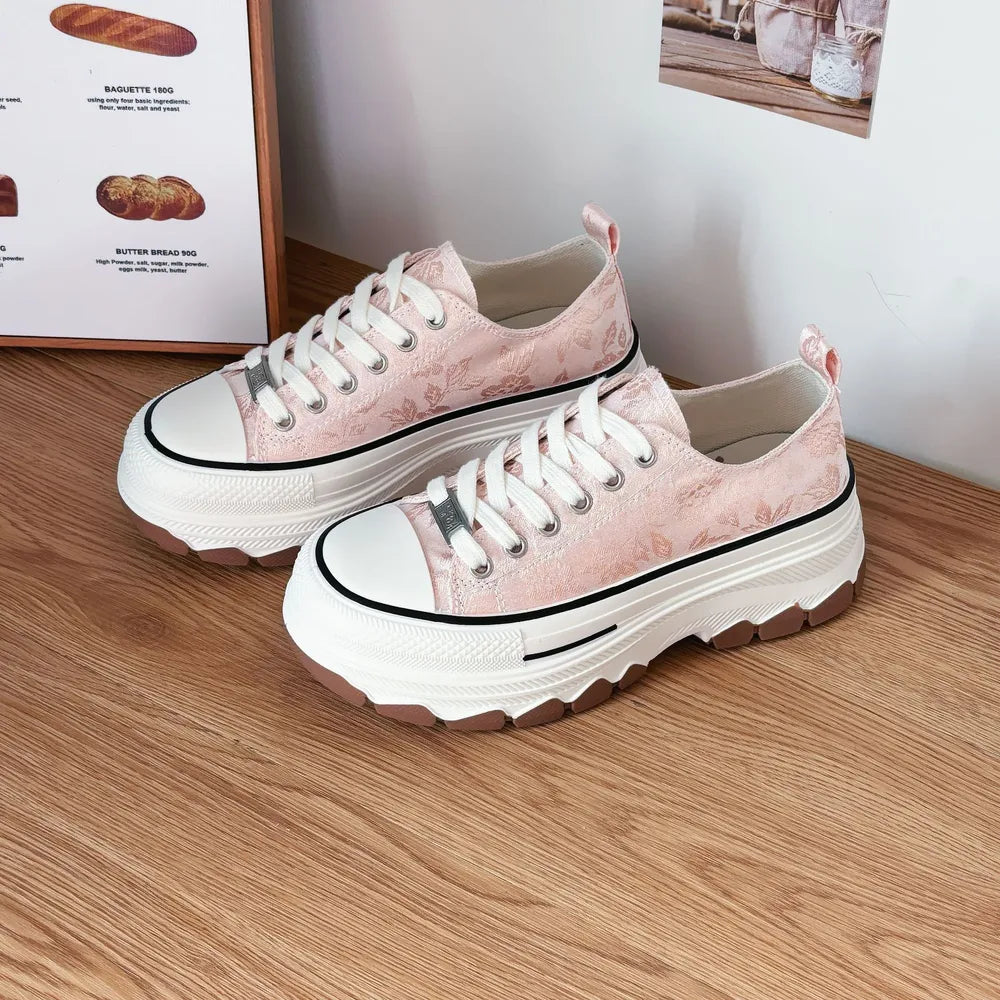 Lace-Up Canvas Platform Sneakers eprolo