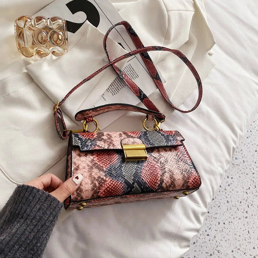 PU Leather Snakeskin Print Crossbody Bag eprolo
