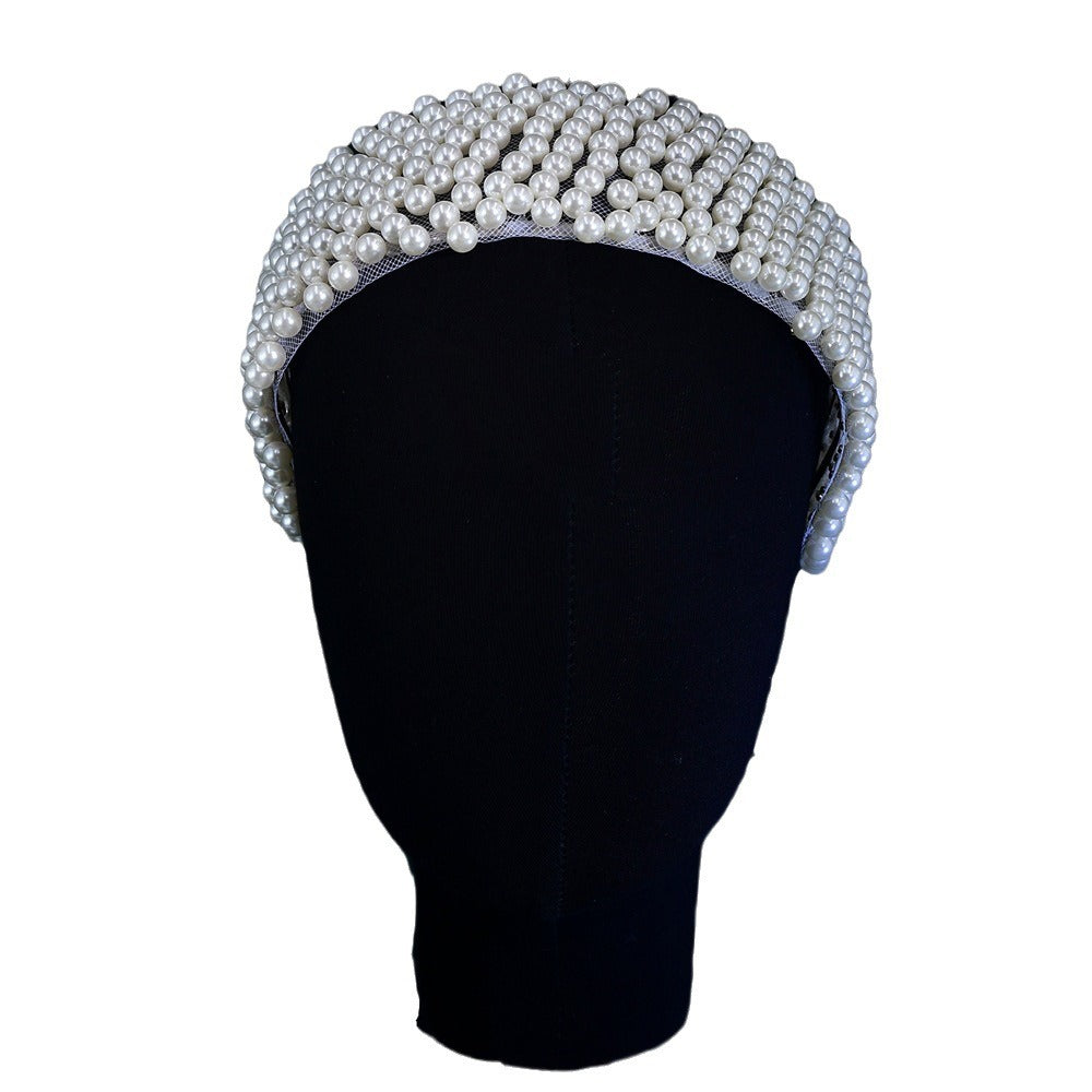 White Pearl Bride Headwear Handmade Beaded Hair Hoops, Hair Clips, Hair Accessories eprolo