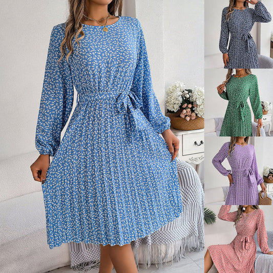 Casual long sleeved floral pleated skirt eprolo