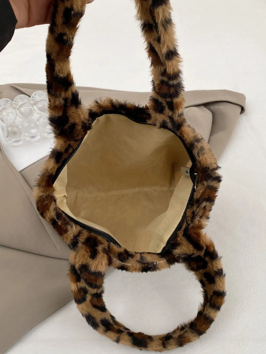Leopard Fluff Handbag with Zip eprolo