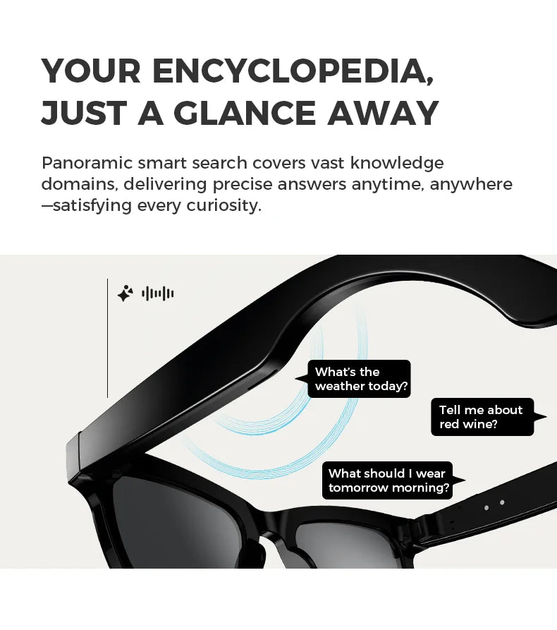 Bluetooth AI shooting glasses Bluetooth call voice assistant real-time translation 5-megapixel shooting stabilization eprolo