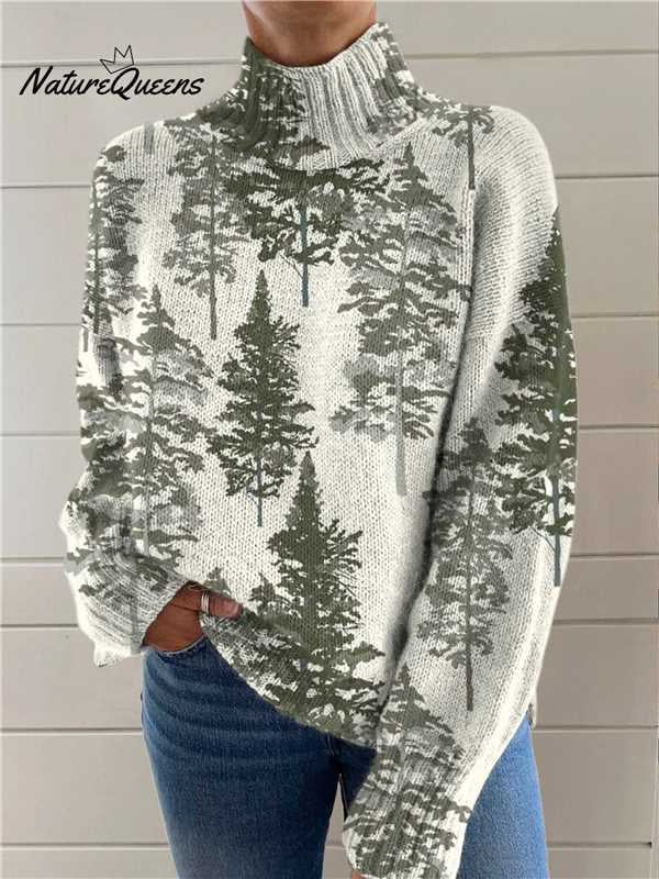 Women's Christmas Printed Turtleneck Sweater Shopera