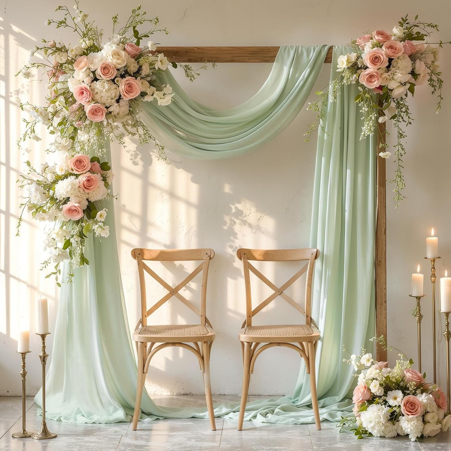 2 Panels Wedding Arch Draping Fabric Shopera