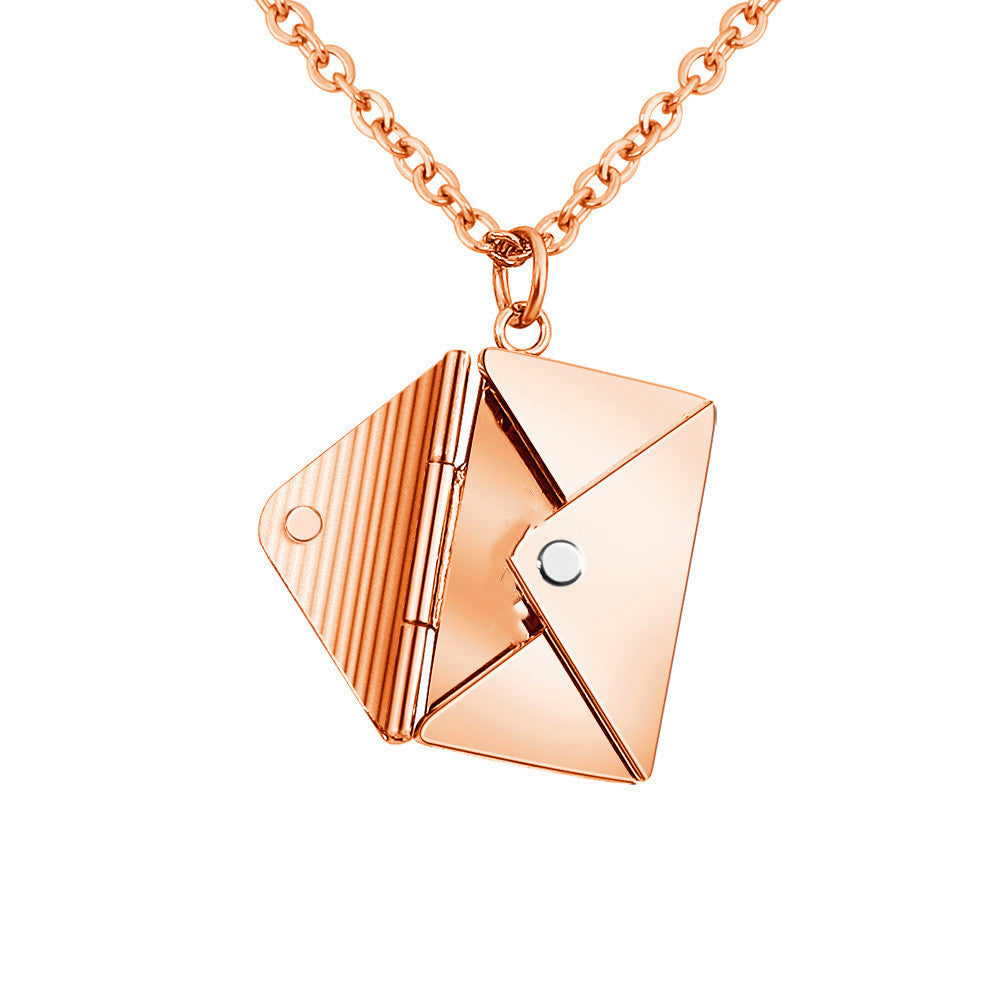 Fashion Jewelry Envelop Necklace Women Lover Letter Pendant Best Gifts For Girlfriend Shopera