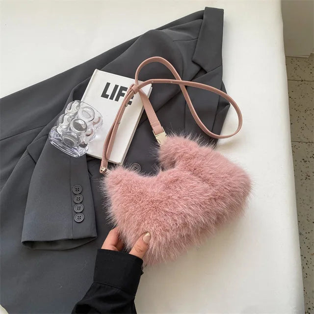 Luxury Designer  Plush Women's Handbag Casual Crossbody Bag Small Cloud Tote Winter New Trend eprolo