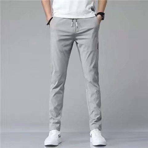 Drawstring Trousers Thin Casual Pants Korean Version Loose Straight Sweatpants Mens Clothing Shopera