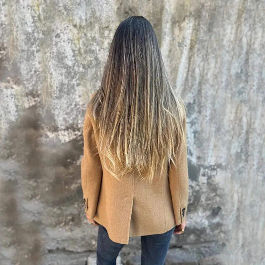 Ins Button Lapel Short Blazer Winter Fashion Commuter Jacket Outwear Women's Clothing null