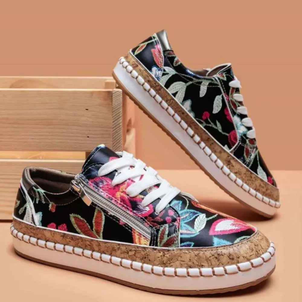 PU Leather Round Toe Flats Sneakers eprolo