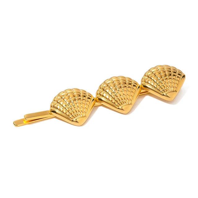 Stainless steel shell hair clip with bangs, high-end feel, ins metal hair accessories, broken hair clip at the back of the head eprolo