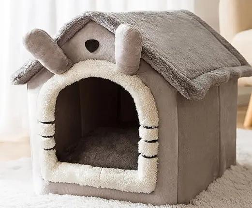 Foldable Dog House Pet Cat Bed Winter Dog Villa Sleep Kennel Removable Nest Warm Enclosed Cave Sofa Pets Supplies null