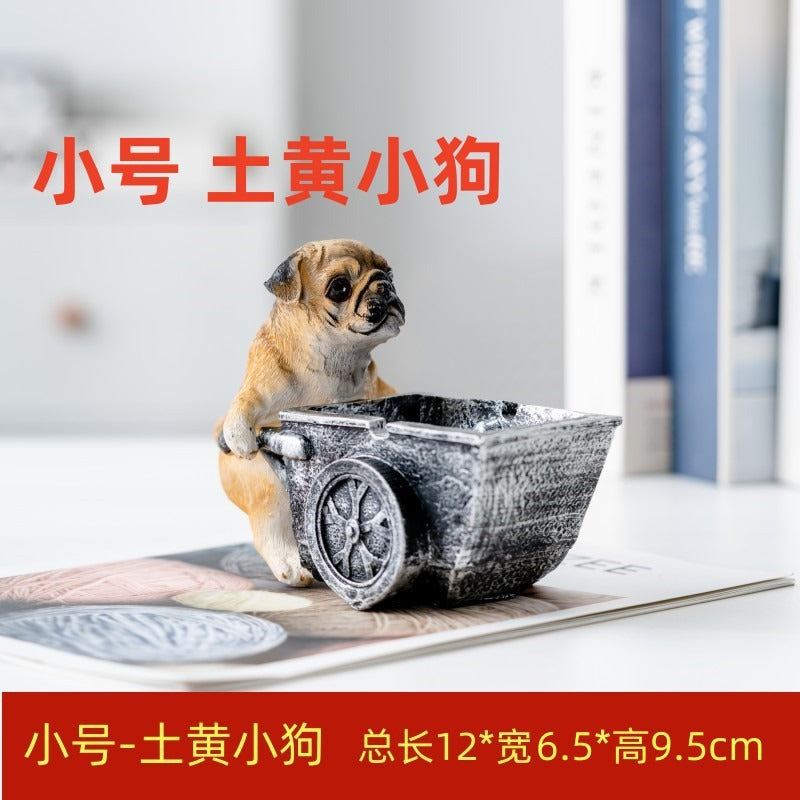 Puppy ashtray creative personality trend anti-fly ash home living room office anti-smoke resin ornaments eprolo