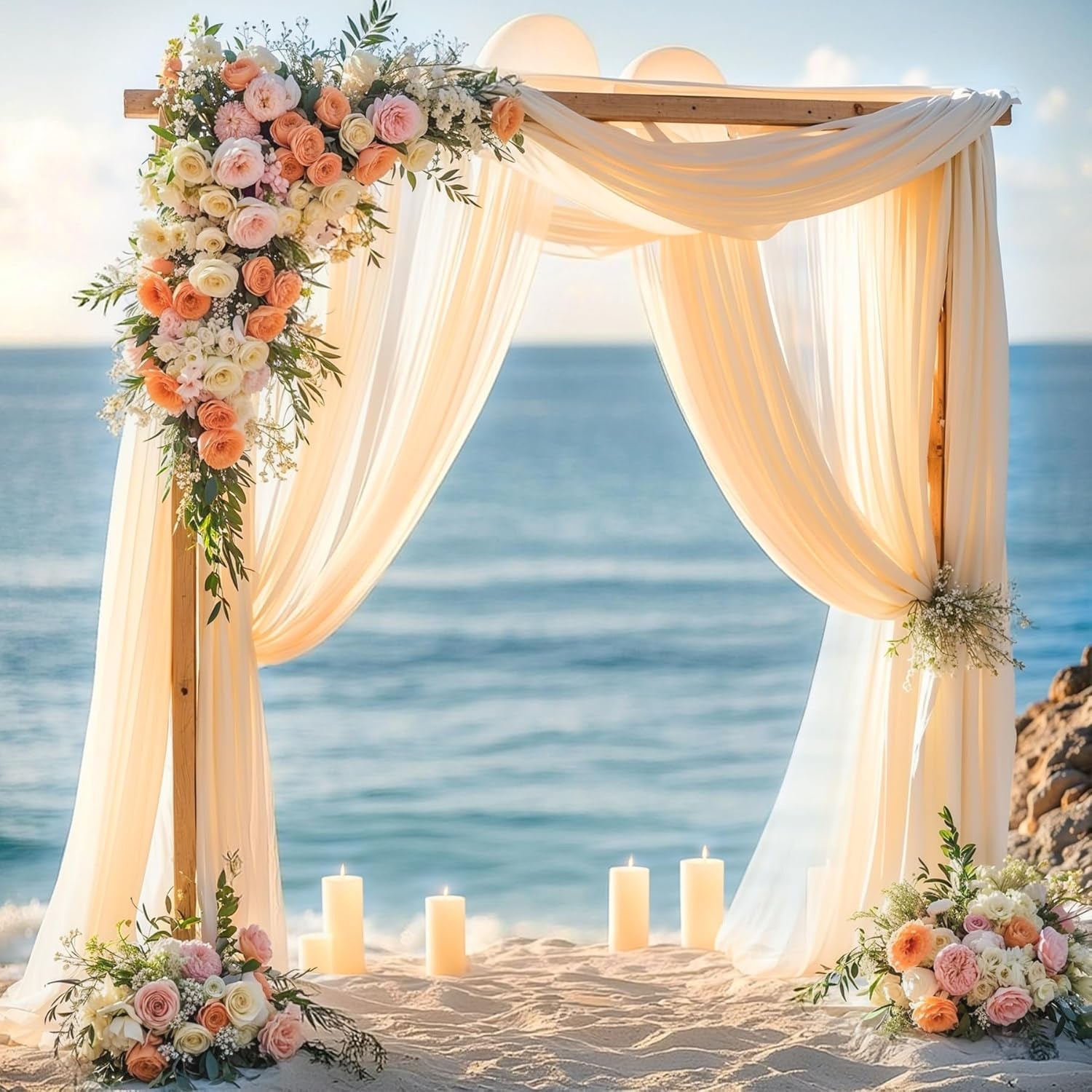 2 Panels Wedding Arch Draping Fabric Shopera