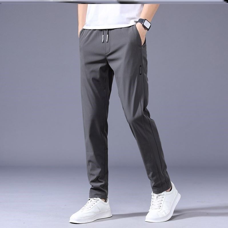 Drawstring Trousers Thin Casual Pants Korean Version Loose Straight Sweatpants Mens Clothing Shopera