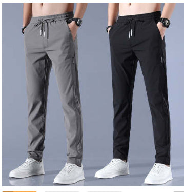 Drawstring Trousers Thin Casual Pants Korean Version Loose Straight Sweatpants Mens Clothing Shopera