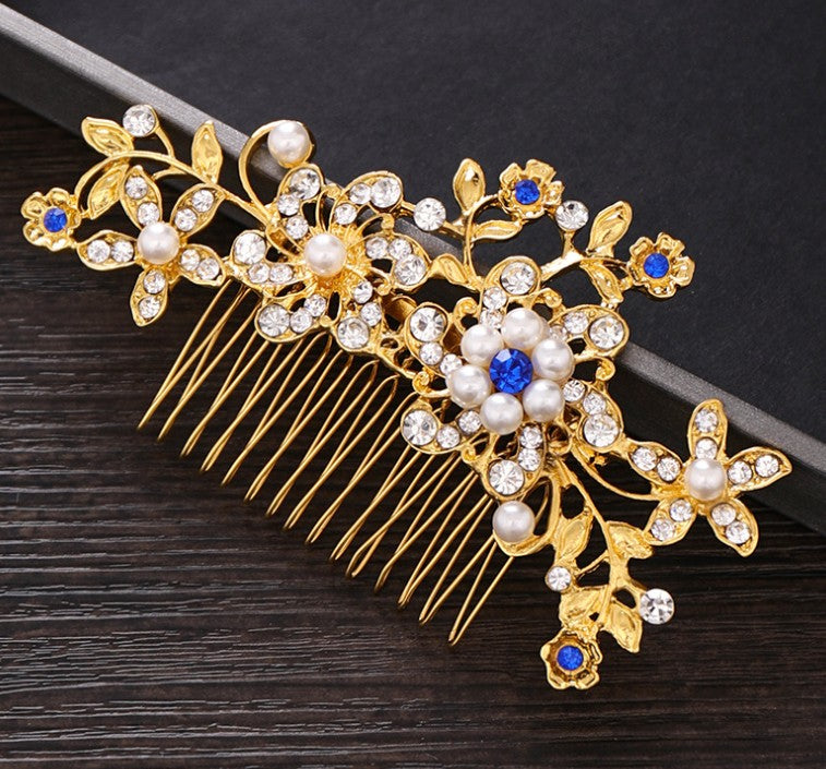 Hair comb, bridal rhinestone and pearl headdress, wedding dress accessories eprolo