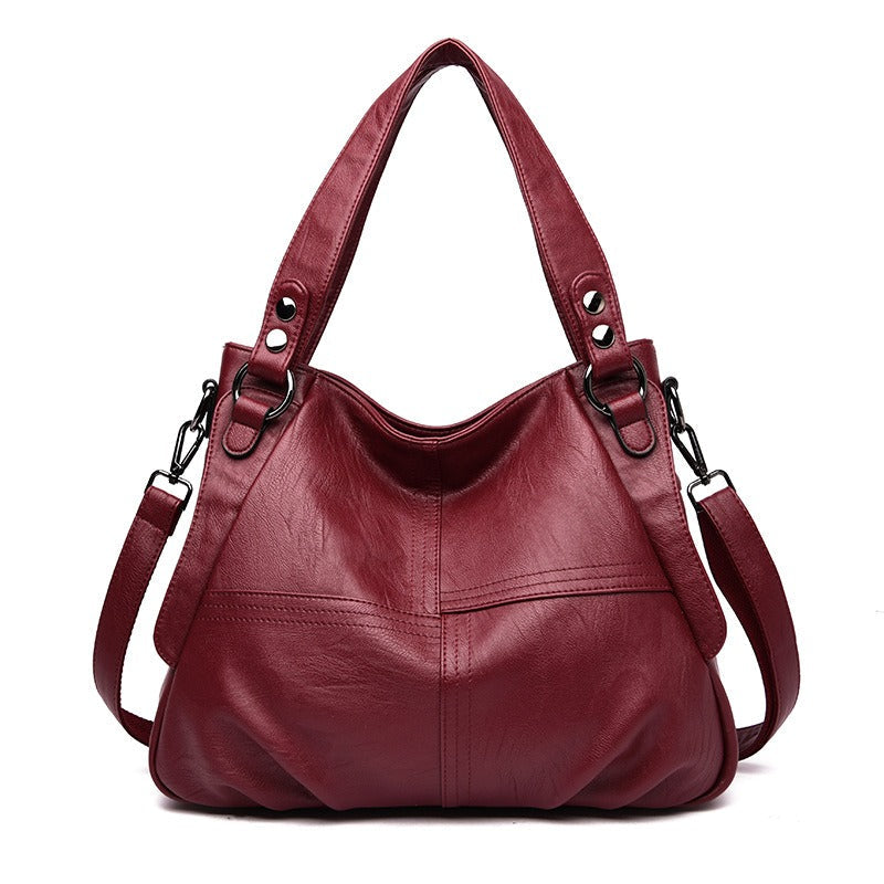 Middle-aged and elderly women's mother bag large capacity shoulder crossbody handbag sheepskin soft leather bag eprolo