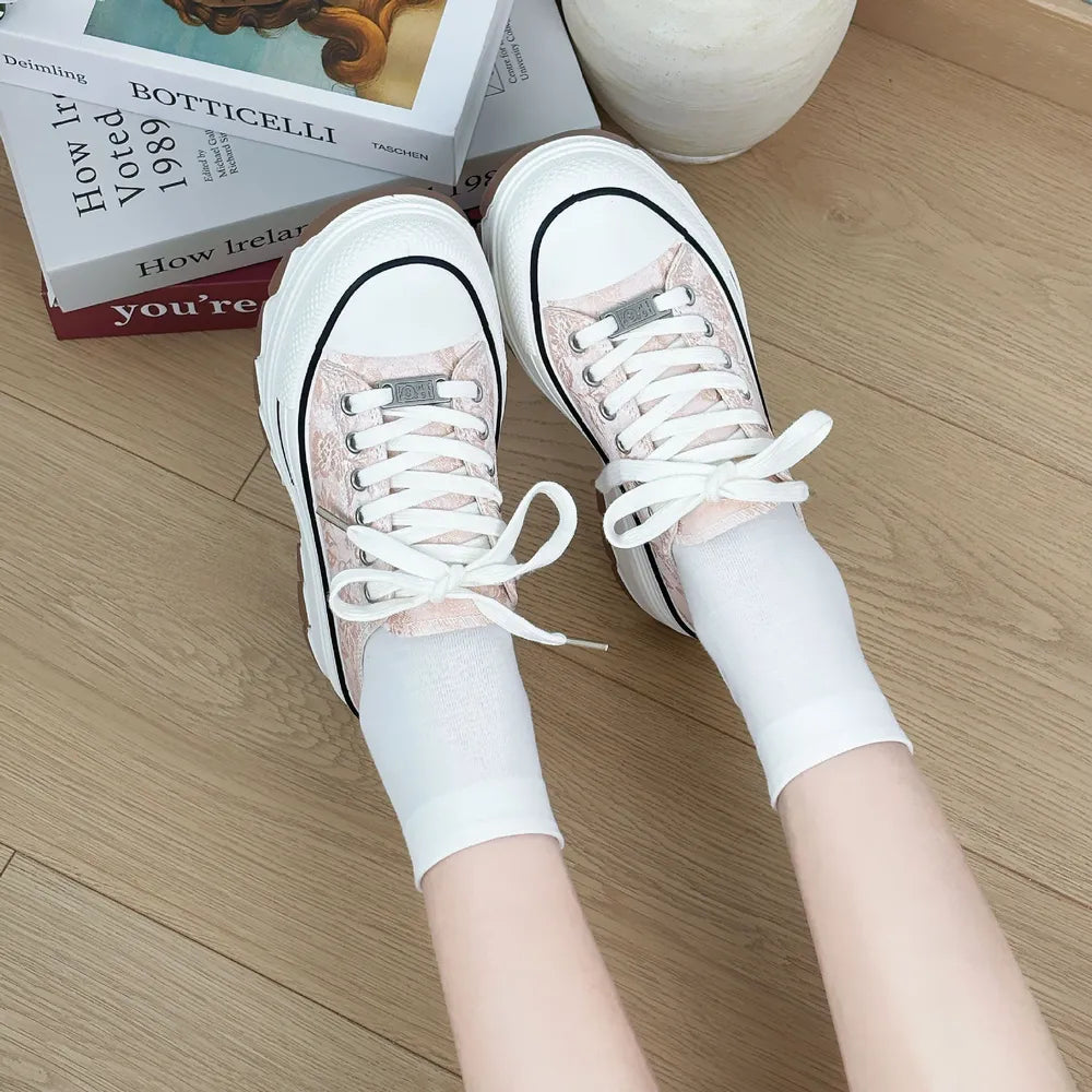 Lace-Up Canvas Platform Sneakers eprolo