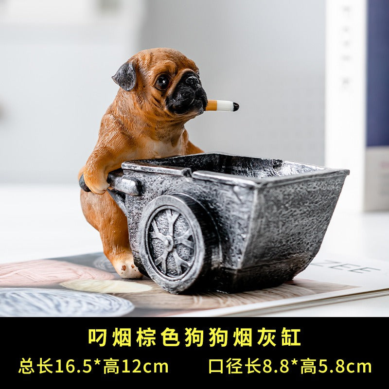 Puppy ashtray creative personality trend anti-fly ash home living room office anti-smoke resin ornaments eprolo