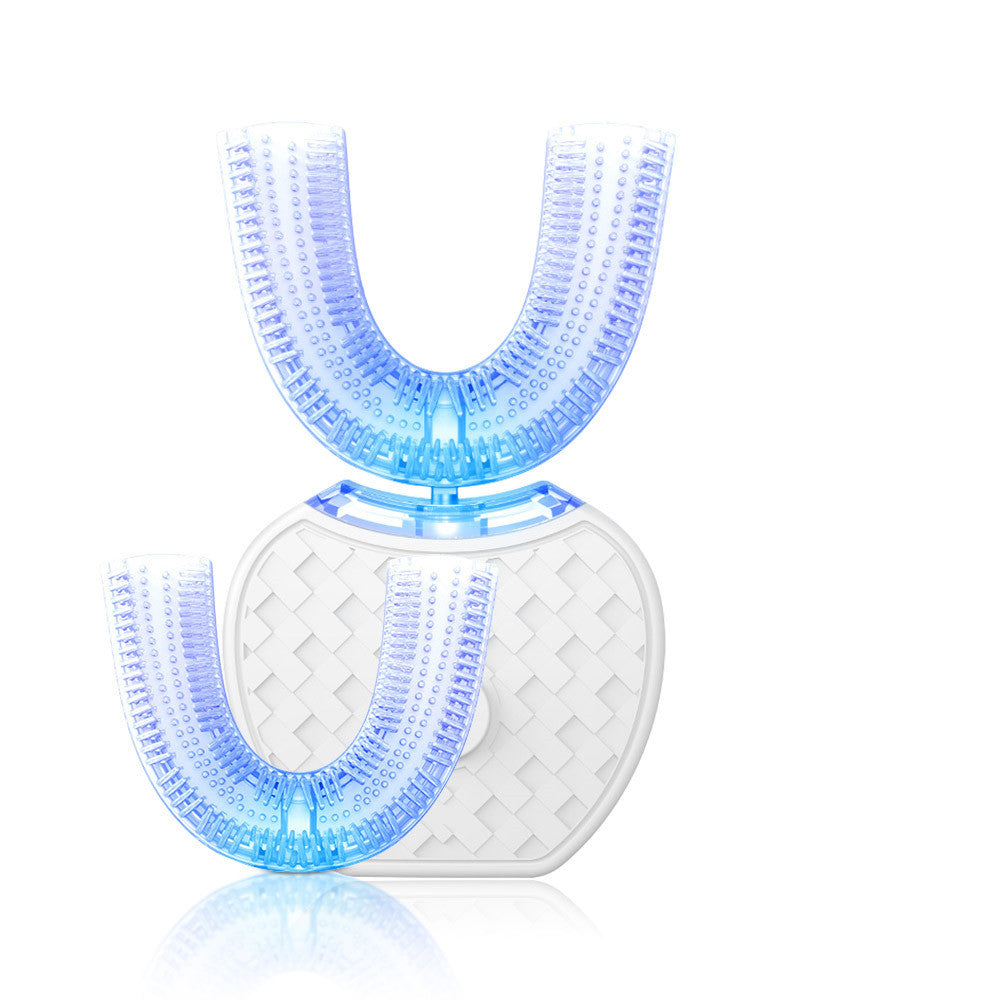 360 Degrees Intelligent Automatic Electric  Toothbrush Waterproof U Type Tooth Brush Whitening Blue Light USB Charging Shopera