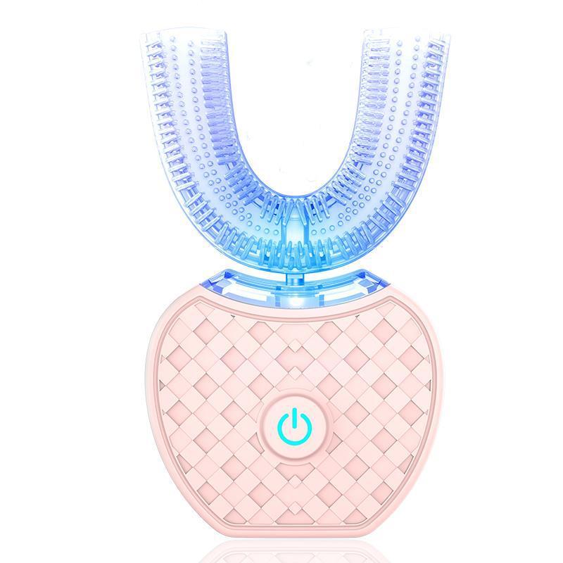 360 Degrees Intelligent Automatic Electric  Toothbrush Waterproof U Type Tooth Brush Whitening Blue Light USB Charging Shopera