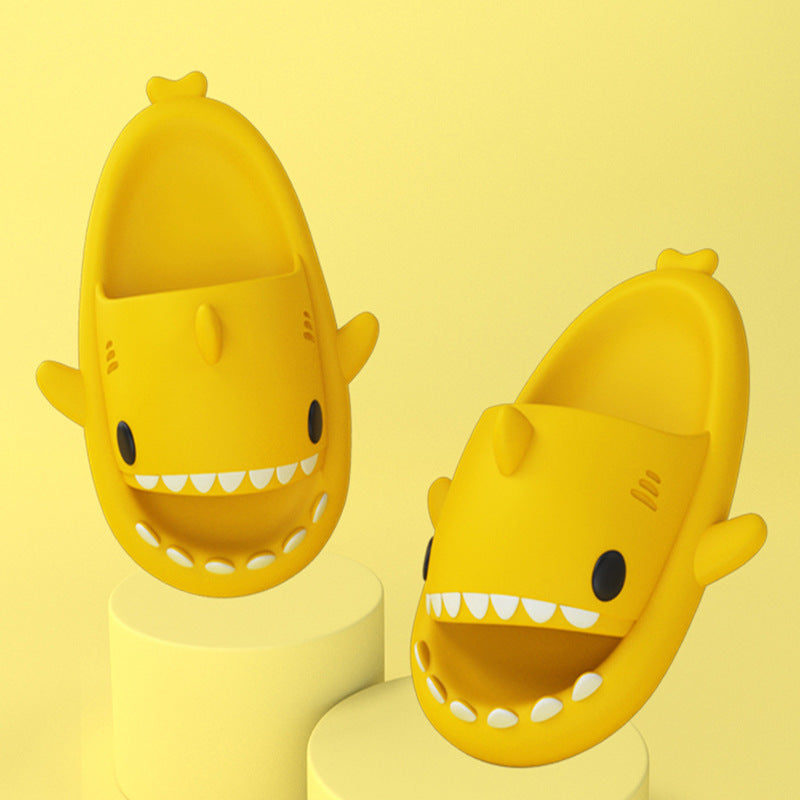 Adult's Slippers Indoor Outdoor Funny Shark Cartoon Shopera