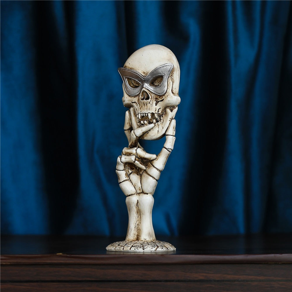 Retro Skull Mask Small Table Mirror Desktop Decoration Makeup Mirror Resin Small ornament eprolo