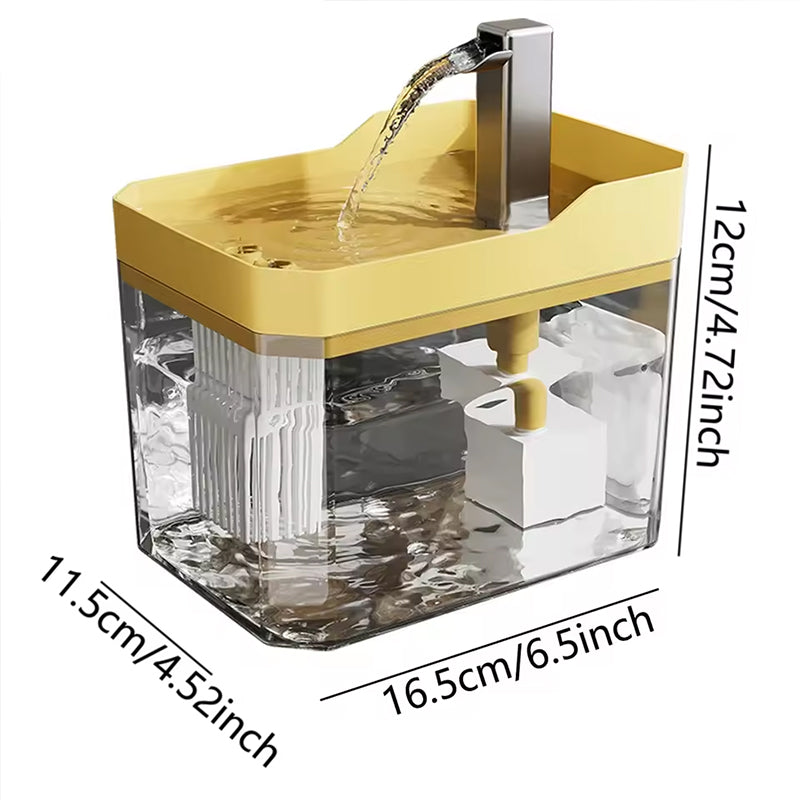 Automatic cat water fountain with filter, USB-powered, anti-dry & circular filtration. eprolo