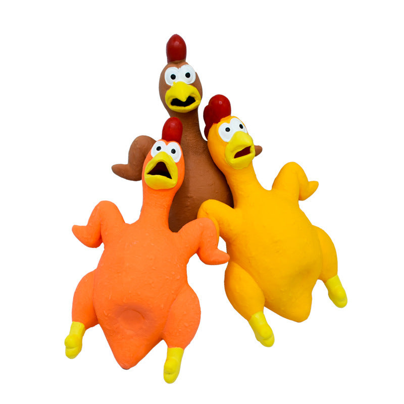 Pet Dog Toy Squeaky Chicken Latex Chew-Resistant for Large and Medium Dogs Boredom Relief Sound-Making Toy for Puppies eprolo