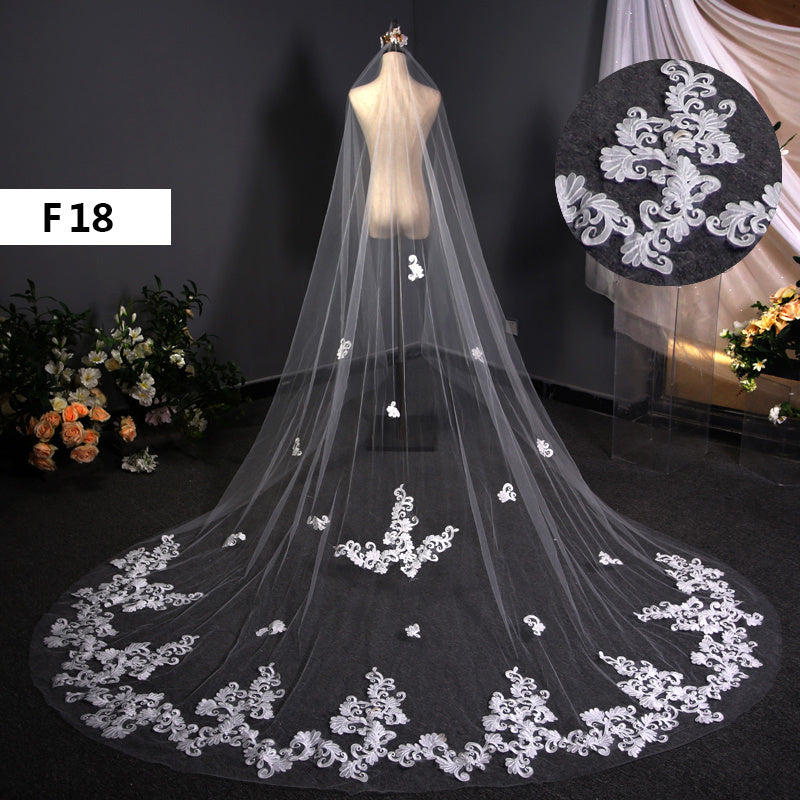 Wedding Dress Long Tailed Luxury Headdress