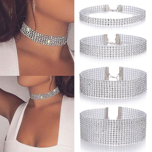 Fashion Women Full Crystal Rhinestone Choker Necklace Wedding Jewelry Chokers Necklaces For Women Shopera