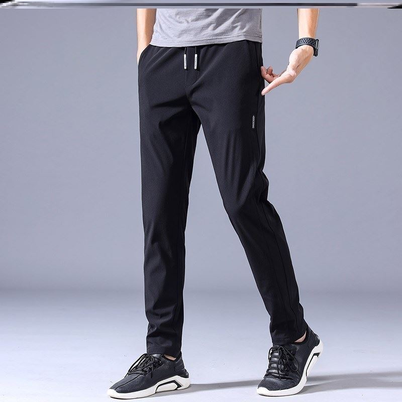 Drawstring Trousers Thin Casual Pants Korean Version Loose Straight Sweatpants Mens Clothing Shopera