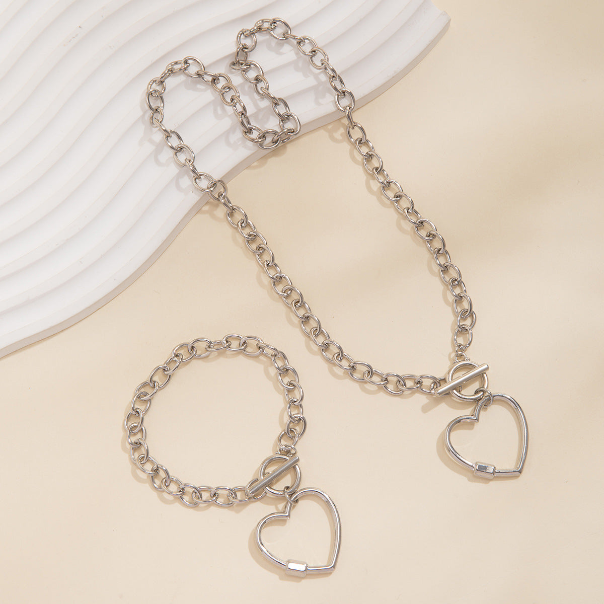 Cold and minimalist necklaces, versatile star shaped necklaces, sweet and cool French style heart-shaped necklace set, accessories eprolo