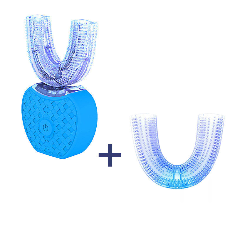 360 Degrees Intelligent Automatic Electric  Toothbrush Waterproof U Type Tooth Brush Whitening Blue Light USB Charging Shopera