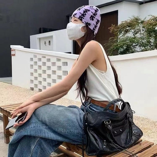 Rivet motorcycle bag ABG hot girl bag high-end large-capacity shoulder bag that can be carried diagonally or by hand eprolo