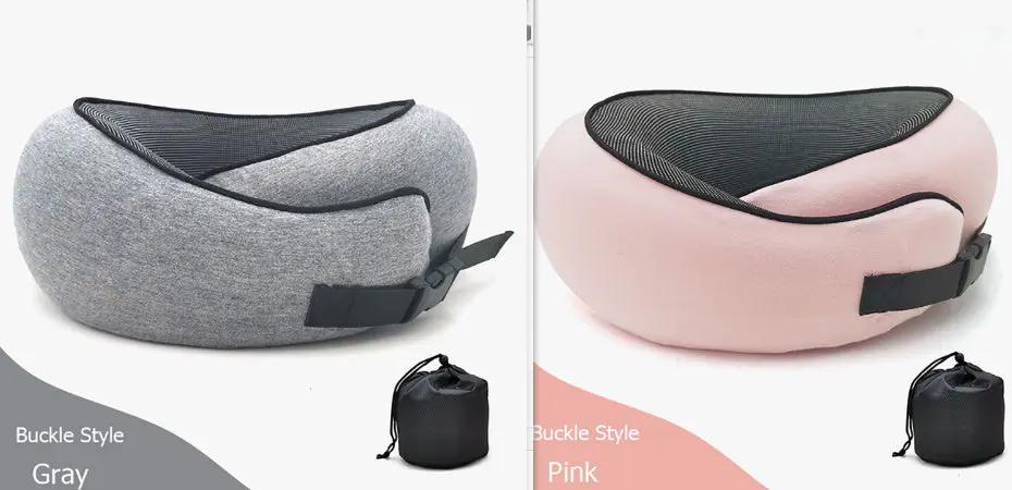 Travel Neck Pillow Non-Deformed Airplane Pillow Travel Neck Cushion Durable U-Shaped Travel Memory Cotton Nap Neck Pillow null