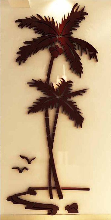 3D Coconut Tree Acrylic Mirror Wall Sticker For Children's Room Dining Room Living Room DIY TV Wall Background Home Decoration eprolo