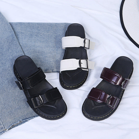 Thick soled sandals with belt buckle casual beach one line cool mop eprolo