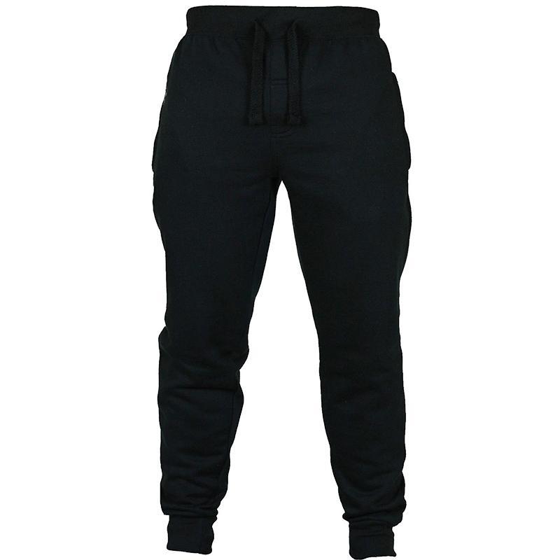 Men's Solid Color Drawstring Fleece Casual Pants Shopera
