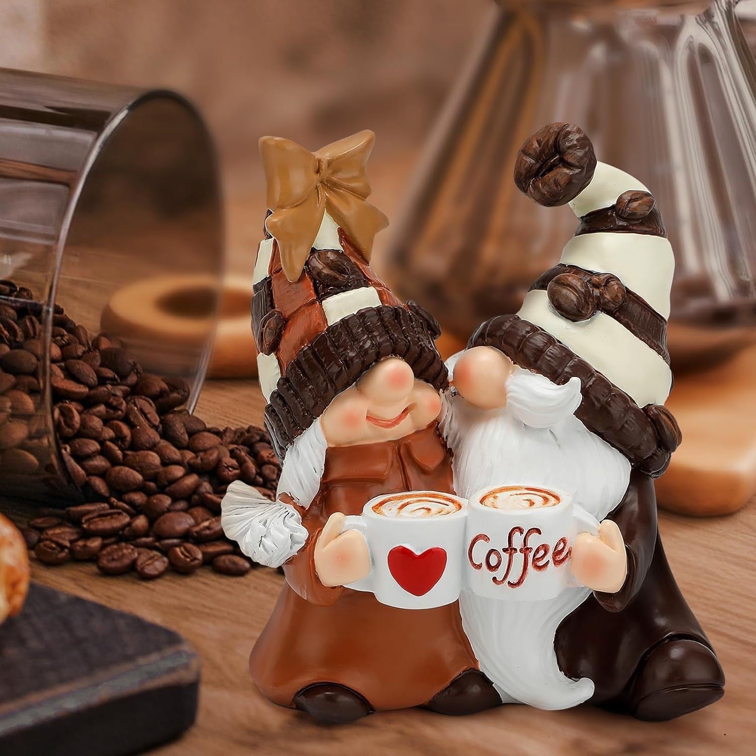 Christmas Coffee Double Dwarf Resin Crafts Decoration Home Decor Desktop Gift Lover eprolo