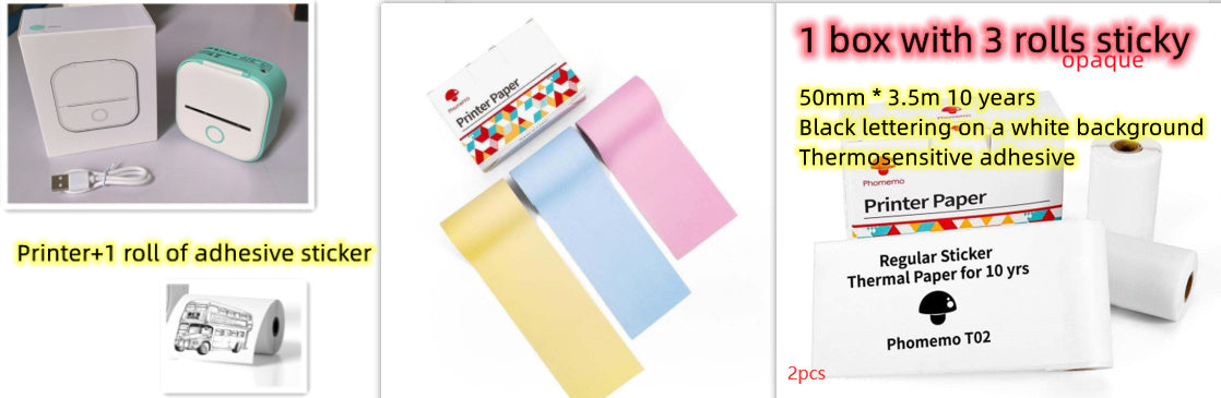 Portable Mini Thermal Label Printer Home Photo Printer Student Wrong Question Printer Bluetooth-compatible Mini Label Printer Price Tag Shopera