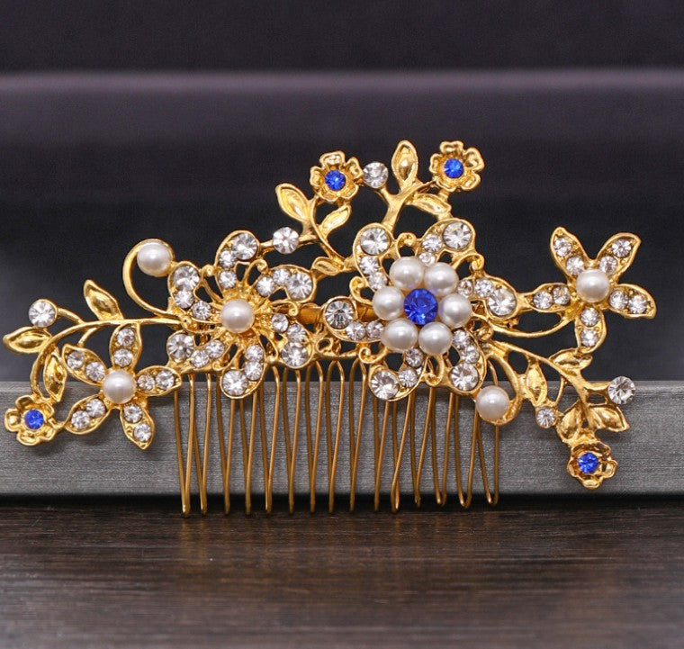 Hair comb, bridal rhinestone and pearl headdress, wedding dress accessories eprolo