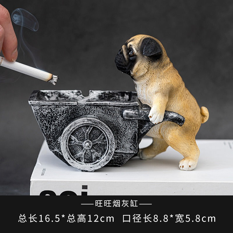 Puppy ashtray creative personality trend anti-fly ash home living room office anti-smoke resin ornaments eprolo