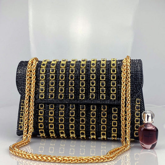 New Elegant Evening Dress Style Brooch-Adorned Clutch Bag with Rhinestones Chain Strap and Cheongsam Design for Formal Occasions eprolo