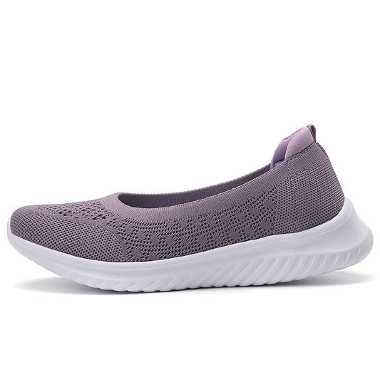 Large size soft soled fly woven women's shoes are breathable and can be easily stepped on in a fashionable single shoe for women eprolo