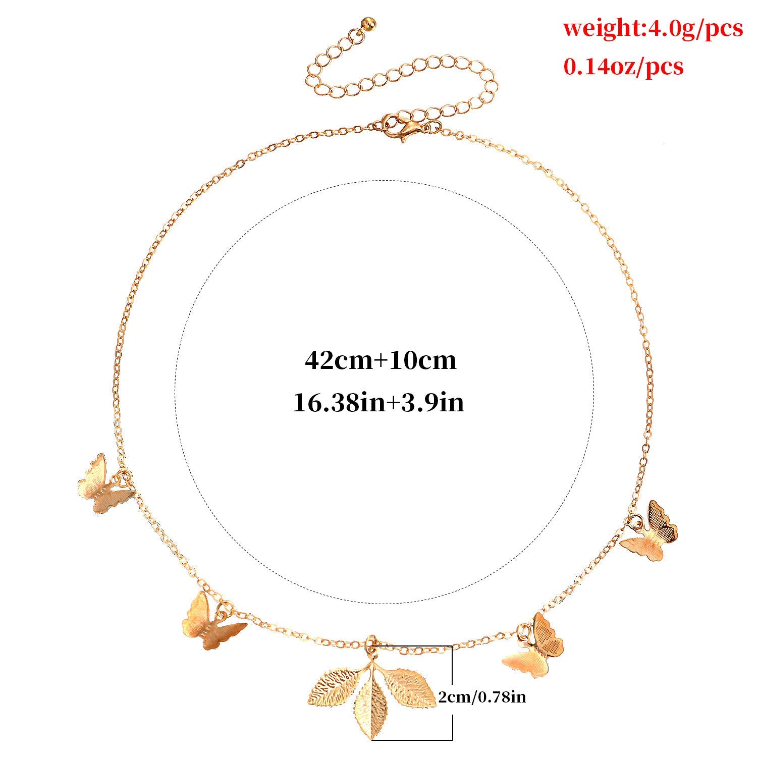 Clover Butterfly Pendant Necklace Women Shopera