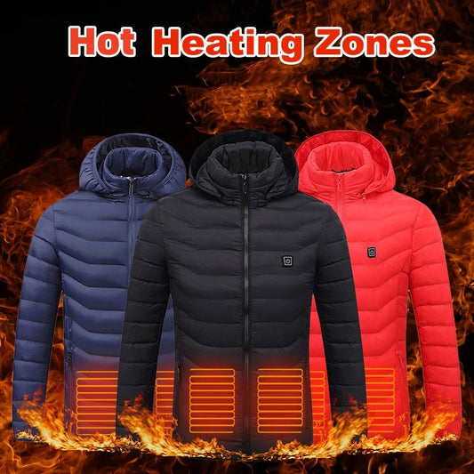 New Heated Jacket Coat USB Electric Jacket Cotton Coat Heater Thermal Clothing Heating Vest Men's Clothes Winter Shopera
